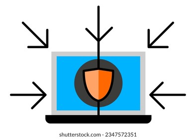 color computer icon with shield