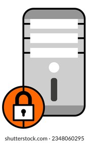 icono de equipo de color con signo de escudo