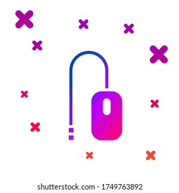 Color Computer mouse icon isolated on white background. Optical with wheel symbol. Gradient random dynamic shapes. Vector Illustration