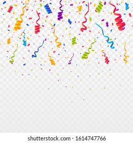 Color Confetti Background. Celebrate Party Vector Illustration