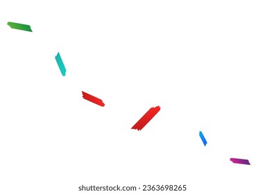 Color Confetti Celebrate Vector White Background. Festival Shavings Texture. Flying Brush Postcard. Falling Smear Decoration Wallpaper.