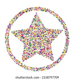 Color Confetti Festival White Background. Carnaval Dot Wallpaper. Vector Dust Invitation. White Rain Invitation Design.