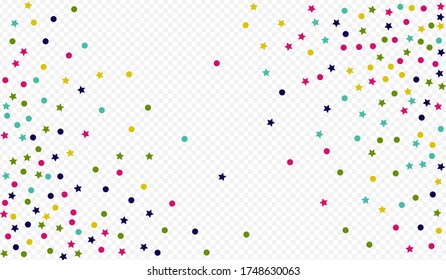 Color Confetti Flying Transparent Background. Carnaval Round Wallpaper. Decoration Shine Background. Orange Dust Transparent Backdrop.