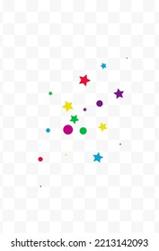 Color Confetti Fun Vector White Background. Festive Constellation Card. Celebrate Rain Banner. Rainbow Dust Christmas Backdrop.