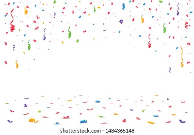 Color Confetti Isolated On White Background. Celebrate Vector Illustration