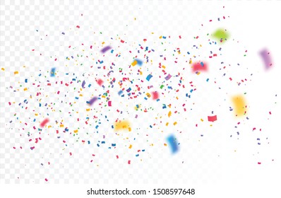Color Confetti Isolated On White Background. Celebrate Vector Illustration