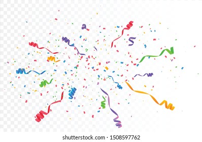 Color Confetti Isolated On White Background. Celebrate Vector Illustration