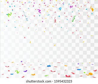 Color Confetti Isolated On White Background. Celebrate Vector Illustration