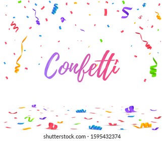 Color Confetti Isolated On White Background. Celebrate Vector Illustration