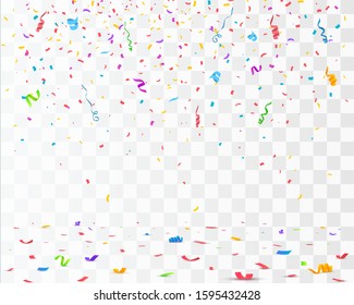 Color Confetti Isolated On White Background. Celebrate Vector Illustration