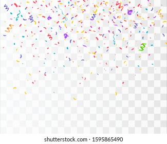 Color Confetti Isolated On White Background. Celebrate Vector Illustration