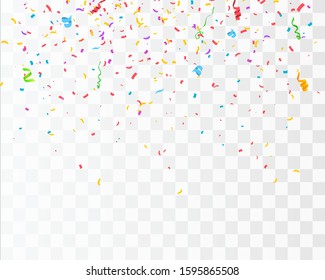 Color Confetti Isolated On White Background. Celebrate Vector Illustration