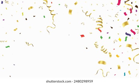 Color Confetti Isolated On White Background. Celebrate Vector Illustration