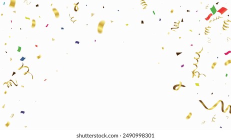 Color Confetti Isolated On White Background. Celebrate Vector Illustration