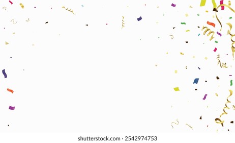 Color Confetti Isolated On White Background. Celebrate Vector Illustration