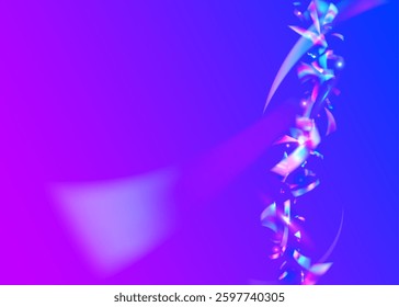 Color Confetti. Purple Foil Glitter. Falling Tinsel. Art Holographic Serpentine. Neon Burst. Party Background. Happy Texture. Unicorn Poster. Pink Color Confetti