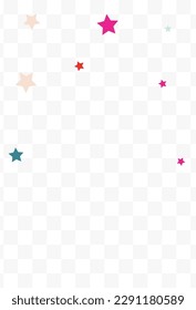 Color Confetti Top Vector Transparent Background. Effect Dust Backdrop. Carnival Rain Banner. Falling Starfall Invitation Illustration.