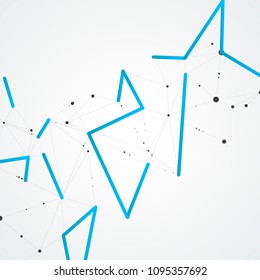 Color connect lines and molecules background.