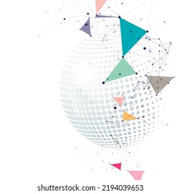Color connect triangle for concept design. Global business concept. Creative business concept idea. Corporate business technology. Technology digital background. Vector illustration graphic