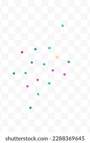 Color Constellation Effect Vector Transparent Background. Festive Splash Postcard. Celebrate Starfall Backdrop. Happy Dust Independence Illustration.