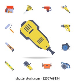color construction machine icon. Detailed set of color construction tools. Premium graphic design. One of the collection icons for websites, web design, mobile app
