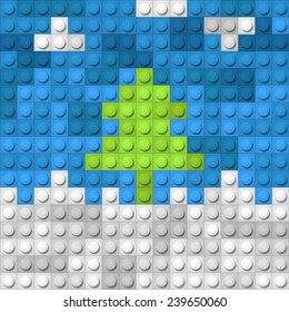 Bloques de constructor de color. Feliz Año Nuevo y Feliz Navidad 