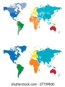 Color Continent and Country map