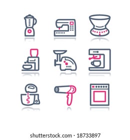 Color contour web icons, set 19