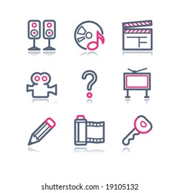 Color contour web icons, set 28
