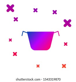 Color Cooking pot icon isolated on white background. Boil or stew food symbol. Gradient random dynamic shapes. Vector Illustration