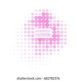 Color coral halftone spotted flash design element. Vector illustration.