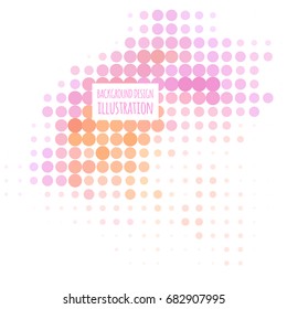Color coral halftone spotted flash design element. Vector illustration.