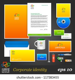 Color corporate identity template. Vector company style for brandbook and guideline. EPS 10