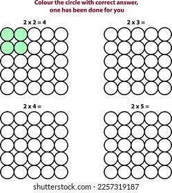 colorear la respuesta correcta problemas matemáticos para niños, ilustración vectorial