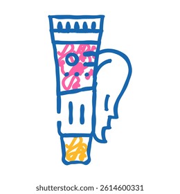 color correcting moisturizer cream doodle icon sketch vector. color correcting moisturizer cream sign. isolated symbol illustration