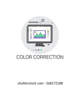 Color Correction Camera Film Production Industry Icon Vector Illustration
