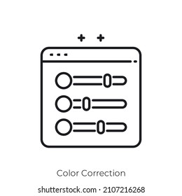 Color Correction icon. Outline style icon design isolated on white background