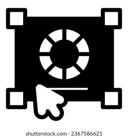 Color correction, color wheel, cursor pointer solid icon, web design concept, palette vector sign on white background, glyph style icon for mobile concept and web design. Vector graphics