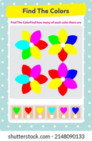 Color counting exercises for preschool and kindergarten.