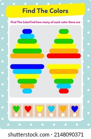 Color counting exercises for preschool and kindergarten.