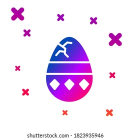 Color Cracked egg icon isolated on white background. Happy Easter. Gradient random dynamic shapes. Vector Illustration