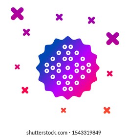 Color Cracker biscuit icon isolated on white background. Sweet cookie. Gradient random dynamic shapes. Vector Illustration