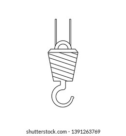 color crane hook icon. Element of construction tools for mobile concept and web apps icon. Outline, thin line icon for website design and development, app development