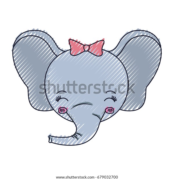 color crayon silhouette face female elephant stock vector royalty free 679032700 shutterstock