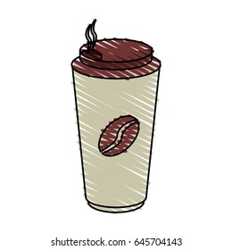 color crayon stripe cartoon container disposable for hot drinks with bean logo symbol