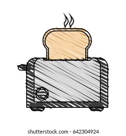 color crayon stripe cartoon electric bread toaster