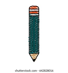 color crayon stripe cartoon front view pencil element to write