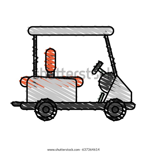 color crayon\
stripe cartoon golf cart\
vehicle
