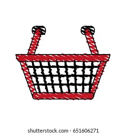 color crayon stripe cartoon shopping basket with double handles