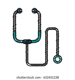 color crayon stripe cartoon stethoscope medical with auriculars